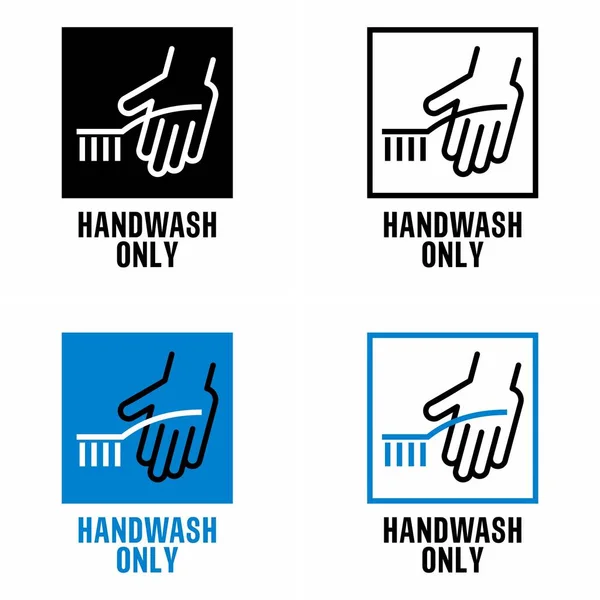 Handwash Only Vector Information Sign — Stock Vector