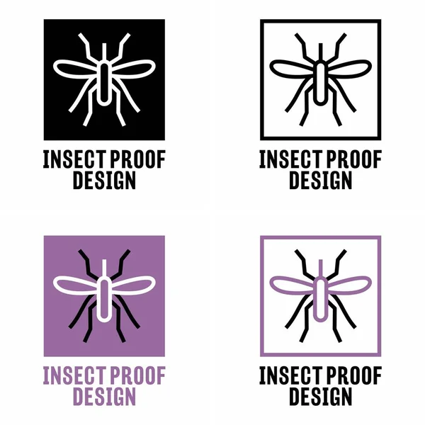 Insect Proof Design Znak Informacyjny Wektor Owadów — Wektor stockowy