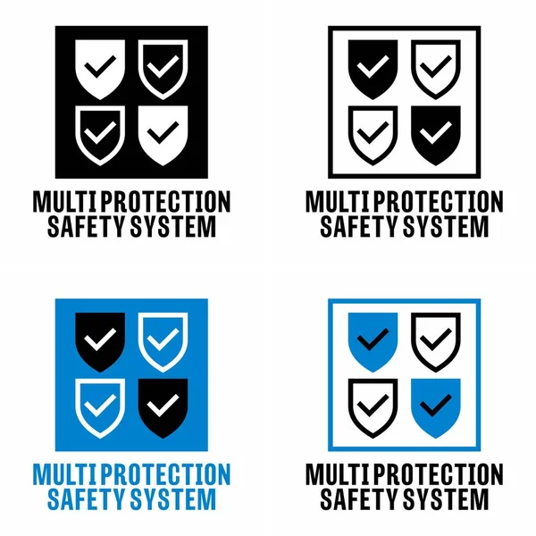 Multi Protection Safety System Vector Information Sign — Vettoriale Stock