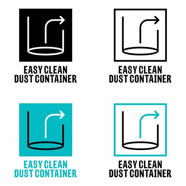 Easy Clean Dust Container Vector Information Sign — ストックベクタ