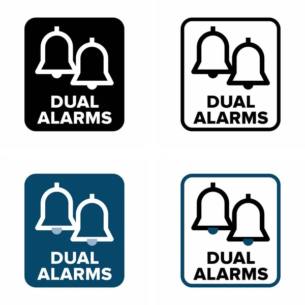 Dual Alarms Vector Information Sign — Stok Vektör