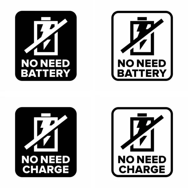 Need Battery Need Charge Vector Information Sign — Vector de stock