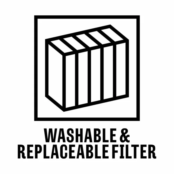 Washable Replaceable Filter Vector Information Sign — ストックベクタ