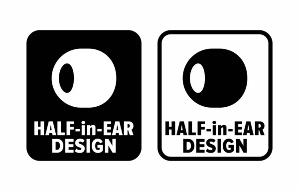 Hälften Ear Design Vektor Informationsskylt — Stock vektor