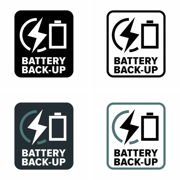 Battery Back Vector Information Sign — Vector de stock
