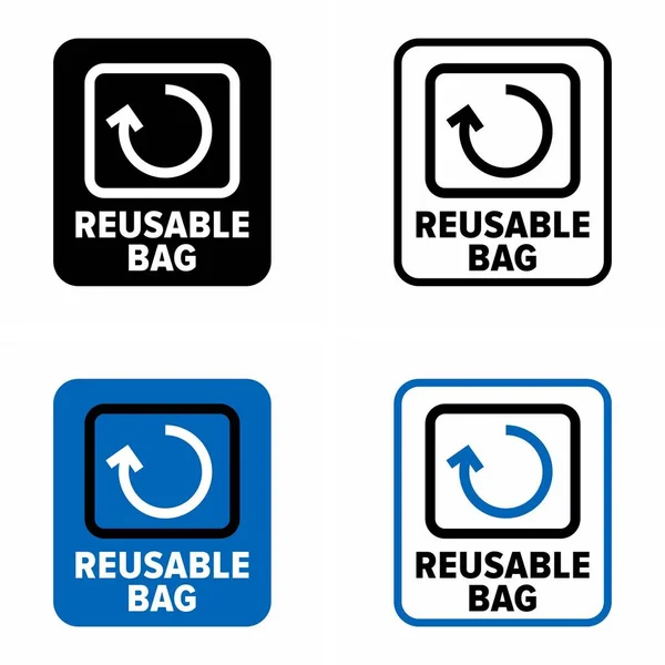 Reusable Bag Vector Information Sign — ストックベクタ