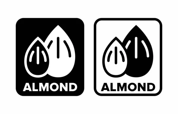 Almond Ingredient Vector Information Sign —  Vetores de Stock