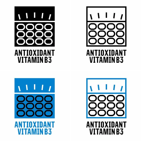 Antioxidant Vitamin Vector Information Sign — Stok Vektör
