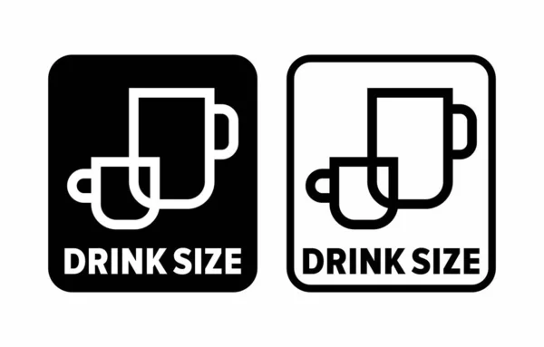 Drink Size Vector Information Sign — Stockvektor