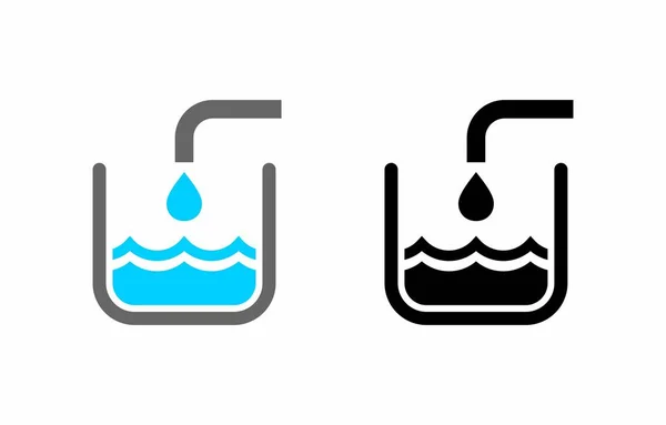 Água Derrama Recipiente Com Líquido — Vetor de Stock
