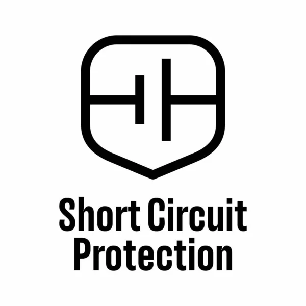 Short Circuit Protection Vector Information Sign — Stock Vector