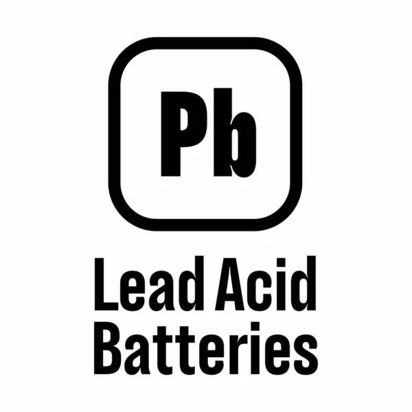 Lead Acid Batteries Signo Información Vectorial — Vector de stock