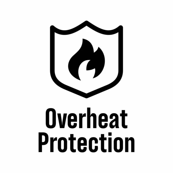 Overheat Protection Vector Information Sign —  Vetores de Stock