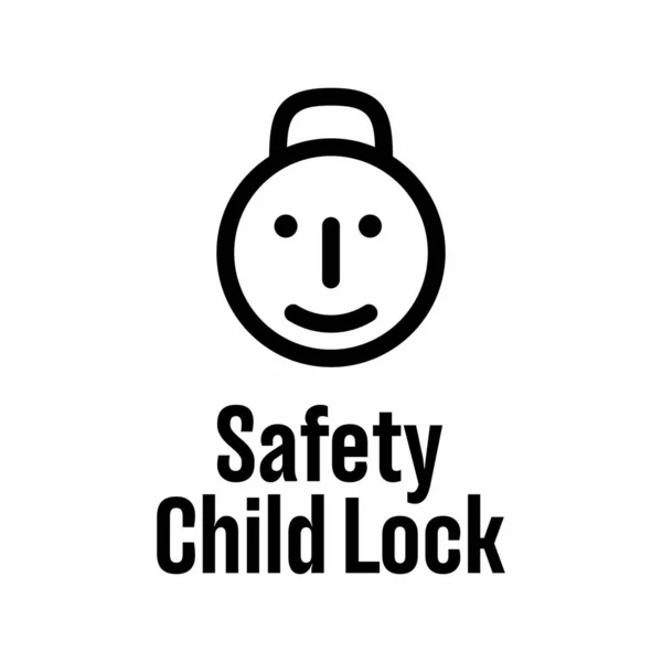 Safety Child Lock Vector Information Sign —  Vetores de Stock