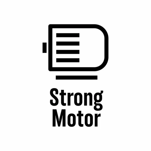 Motor Fuerte Signo Información Vectorial — Vector de stock
