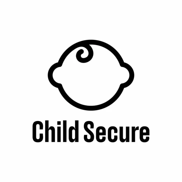 Segno Informazione Vettoriale Child Secure — Vettoriale Stock