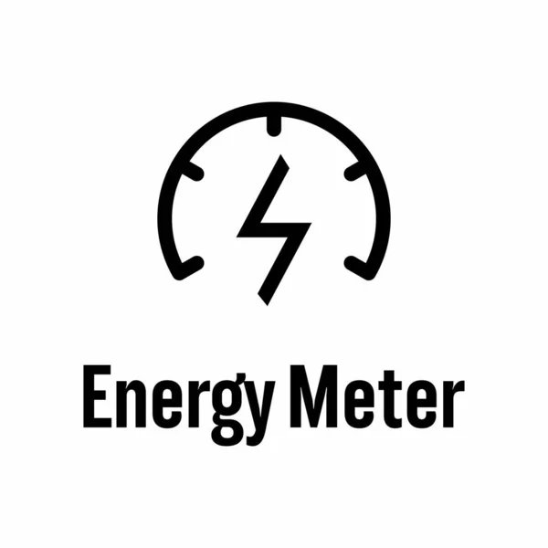 Segnale Informativo Vettoriale Del Misuratore Energia — Vettoriale Stock