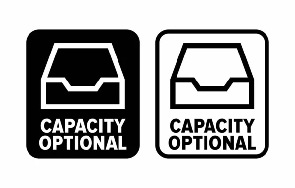 Capacity Optional Vector Information Sign — Stock Vector