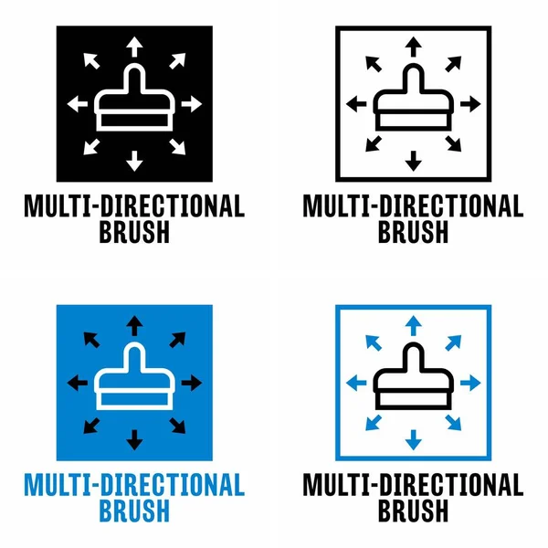 Multi Directional Brush Sinal Informação Vetorial — Vetor de Stock