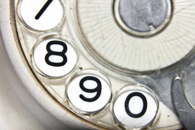 Detalle de la rueda de un telfono antiguo