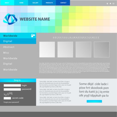 vektör, Web site tasarım şablonu.