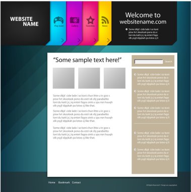 vektör, Web site tasarım şablonu.