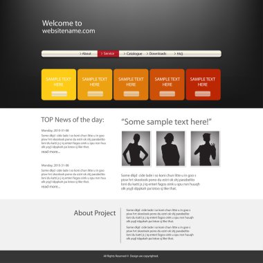 vektör, Web site tasarım şablonu.