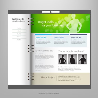vektör, Web sitesi tasarım şablonu.