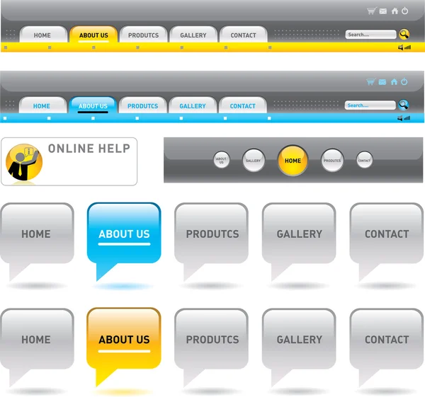 Vorlage: Web-Navigation. Vektor — Stockvektor