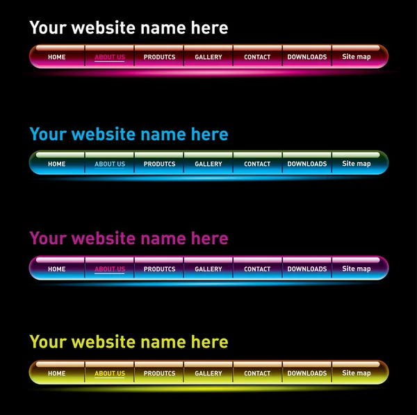 Koptekst websitesjabloon, vector — Stockvector