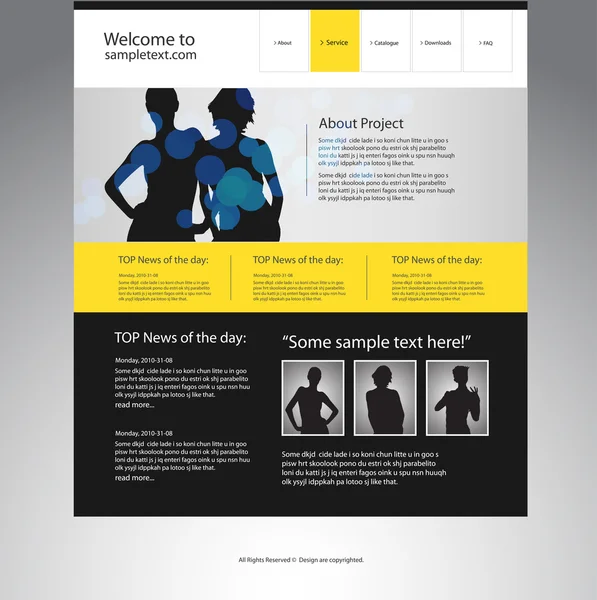Modello di design del sito web. Vettore . — Vettoriale Stock