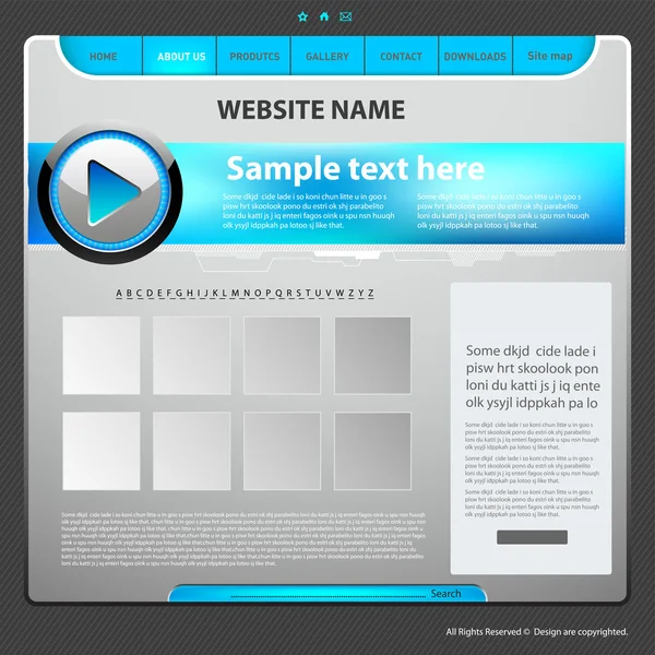 Web site design mall, vektor. — Stock vektor