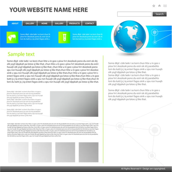 Web site design mall, vektor. — Stock vektor