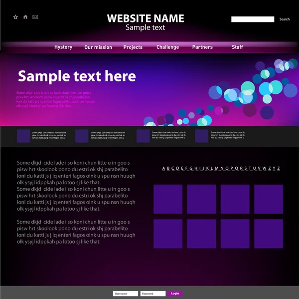 Modello di progettazione del sito web, vettore . — Vettoriale Stock