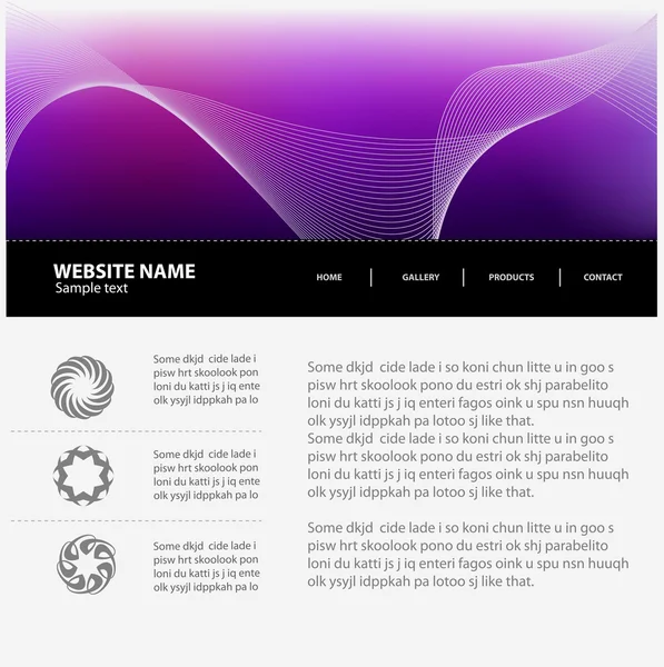 Web site design template, vector. — Stock Vector