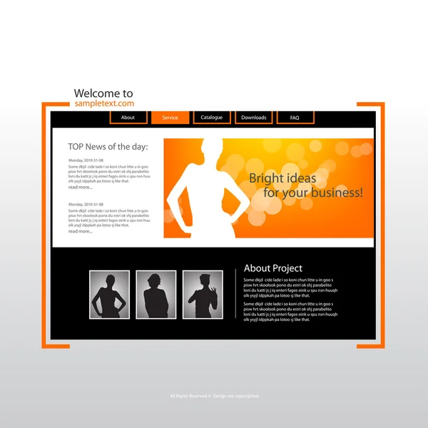 Web site design mall, vektor. — Stock vektor