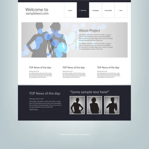 Website-Design-Vorlage, Vektor. — Stockvektor
