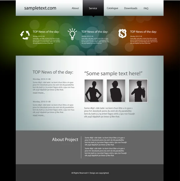 Web site design mall, vektor. — Stock vektor