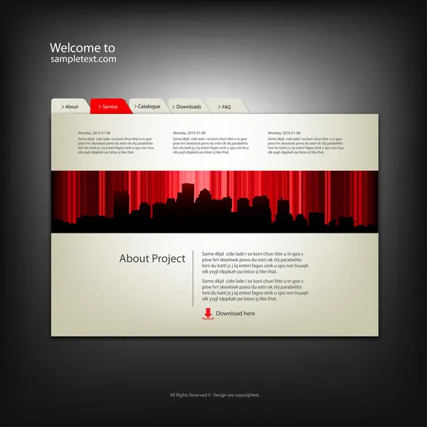 Modelo de design web site, vetor . —  Vetores de Stock