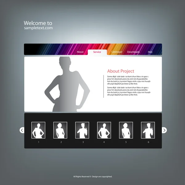 Modelo de design web site, vetor . — Vetor de Stock