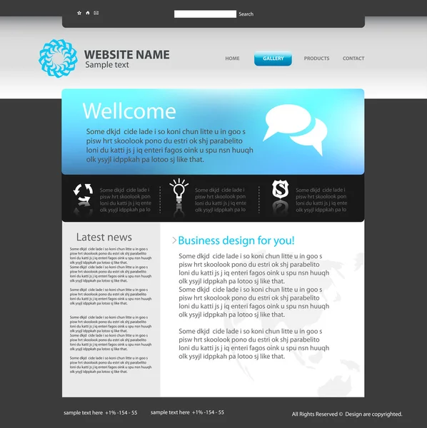 Web site design template, vector. — Stock Vector