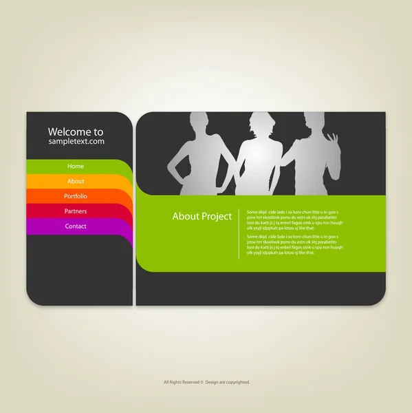 Plantilla de diseño del sitio web, vector . — Vector de stock