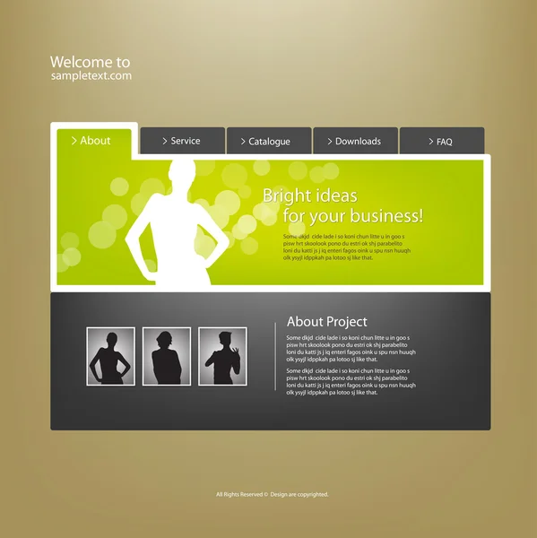 Modelo de design web site, vetor . — Vetor de Stock