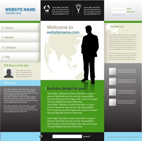 Πρότυπο σχεδίασης Web site, το διάνυσμα. — Διανυσματικό Αρχείο