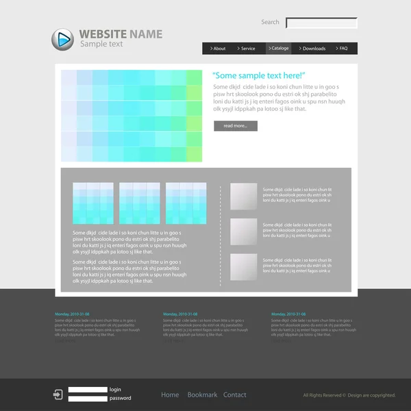 Modelo de design web site, vetor . — Vetor de Stock