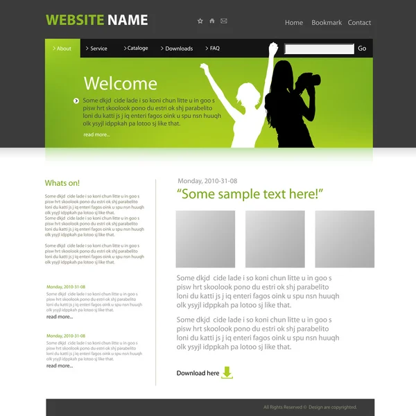 Vektör, Web site tasarım şablonu. — Stok Vektör