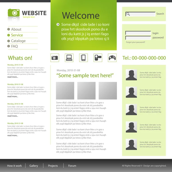 Website ontwerpsjabloon, vector. — Stockvector