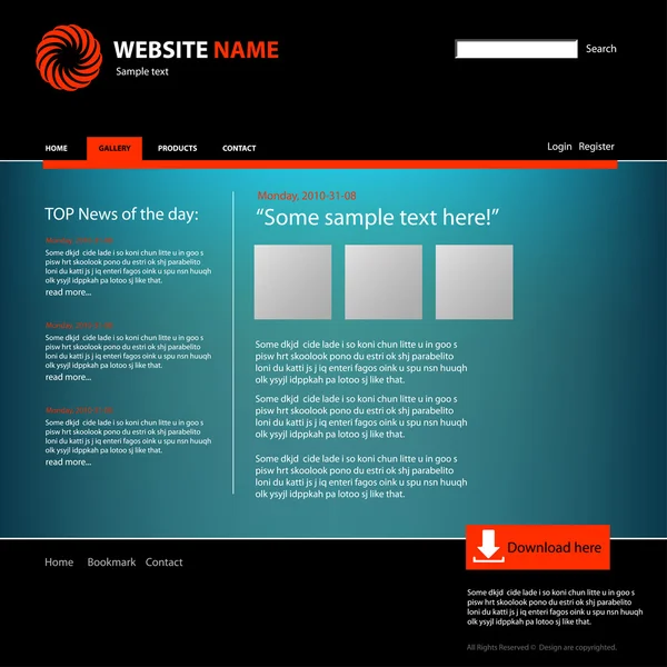 Web site design template, vector. — Stock Vector