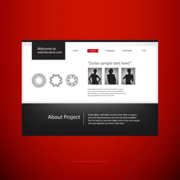 Website-Design-Vorlage, Vektor. — Stockvektor