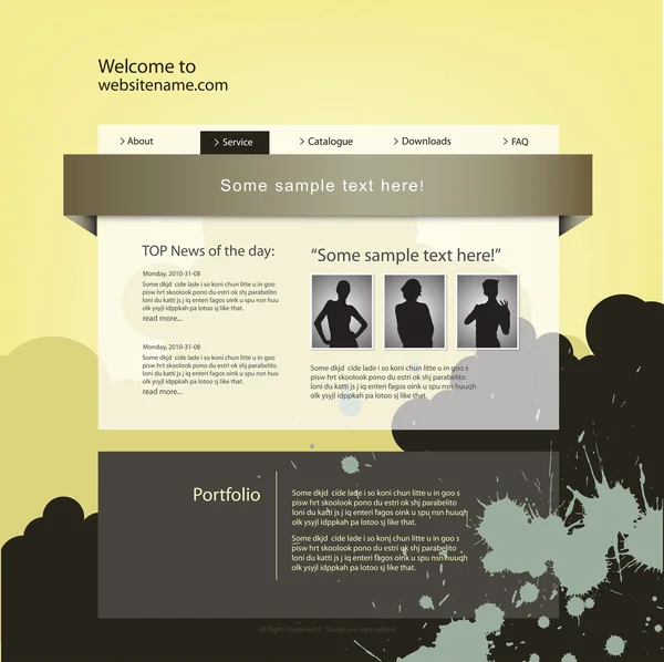 Modelo de design web site, vetor . — Vetor de Stock